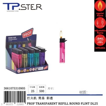 PROF TRANSPARENT REFILL ROUND FLINT DL25