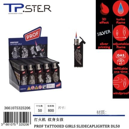 PROF TATTOOED GIRLS SLIDECAPLIGHTER DL20