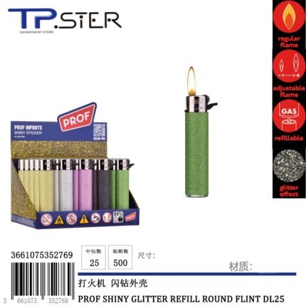 PROF SHINY GLITTER REFILL ROUND FLINT DL25