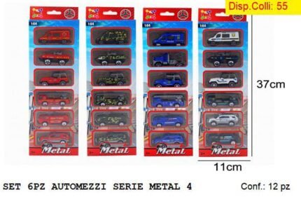 SET 6PZ AUTOMEZZI SERIE METAL 4