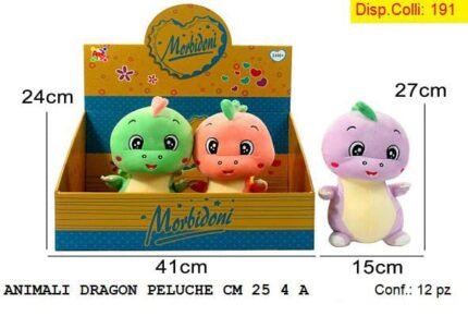 ANIMALI DRAGON PELUCHE CM 25 4 A