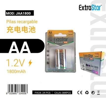 PILAS RECARGABLES (EXTRASTAR)HR6 2*1800MAH CJ384