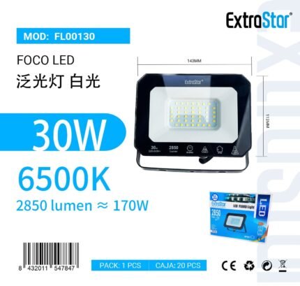 FOCO EXTERIOR LED 30W 2850L 6500K LUZ FRIA