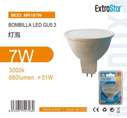 ΛΑΜΠΕΣ LED ΣΠΟΤ ΓΙΑ ΝΤΟΥΙ MR16 7W 3000K