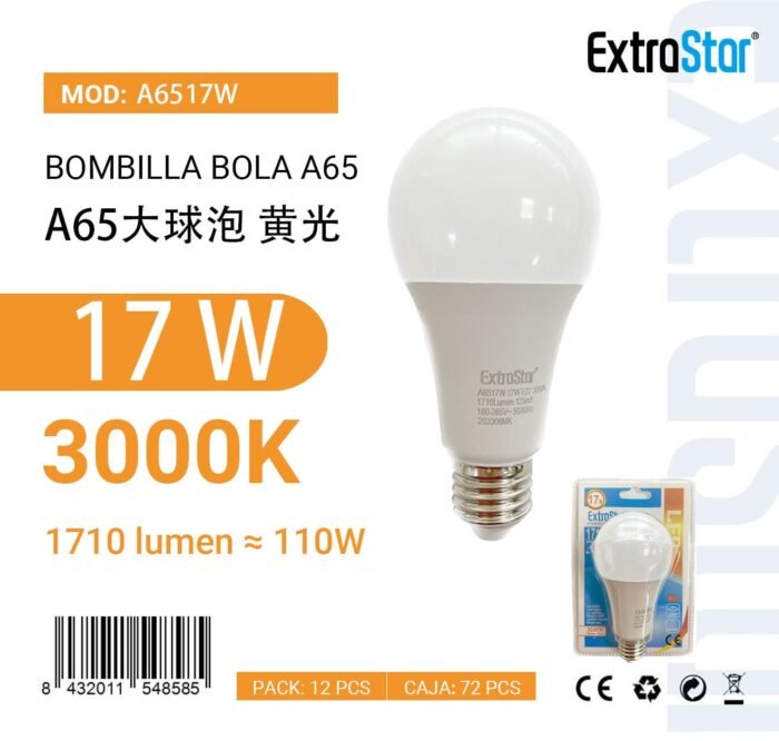 ΛΑΜΠΑ LED ΜΕ ΘΕΡΜΟ ΦΩΣ 17W E27 1710LM 3000K - Image 1
