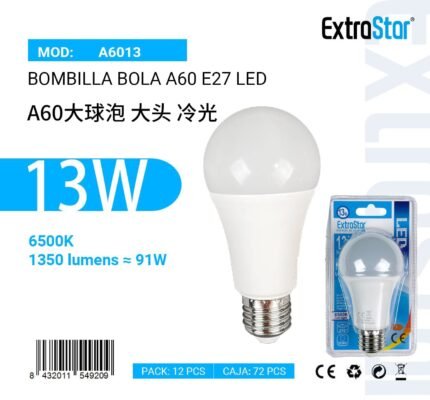 ΛΑΜΠΤΗΡAΣ LED A60 13W 1350LM 6500K CJ72