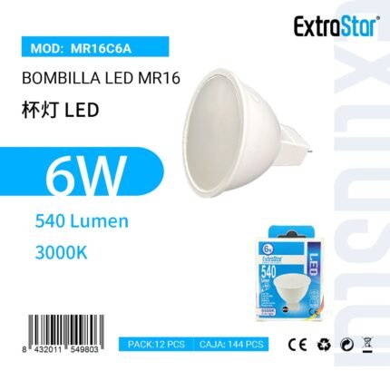 BOMBILLA LED MR16 6W 540LM