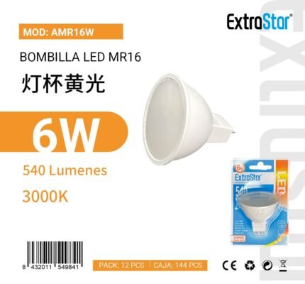 ΛΑΜΠΕΣ LED ΣΠΟΤ ΓΙΑ ΝΤΟΥΙ MR16 6W 3000K