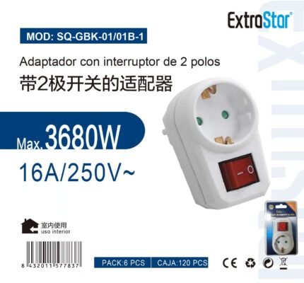 ΑΝΤΑΠΤΟΡΑΣ ΜΕ ΔΙΑΚΟΠΤΗ 16Α 250V MAX.3680