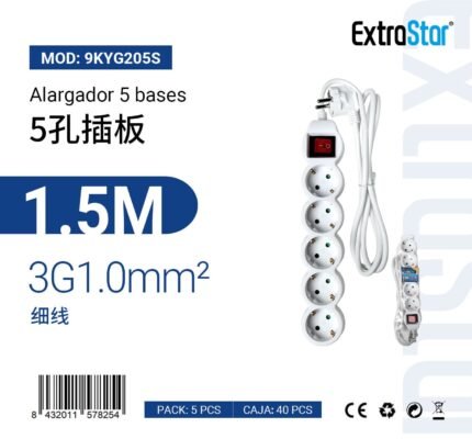ΠΟΛΥΠΡΙΖΟ 5 ΘΕΣΕΩΝ 3G1.0MM^2 1.5M