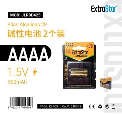 PILAS EXTRASTAR AAAA 1.5V BLISTER 2 PIEZAS CJ240