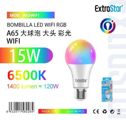 SMART ΛΑΜΠΤΗΡΑΣ LED WIFI Α60 15W E27 6500K CJ96