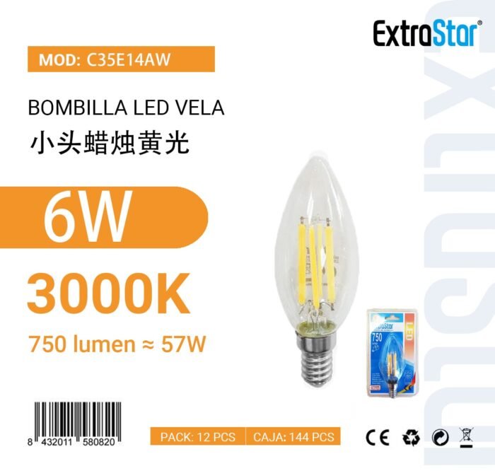 ΛΑΜΠΕΣ LED E14 6W 3000K - Image 1