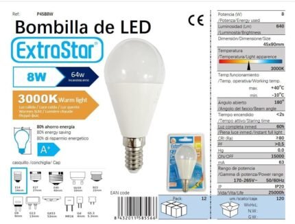 ΛΑΜΠΤΗΡΑΣ LED 8W E14 WARM LIGHT