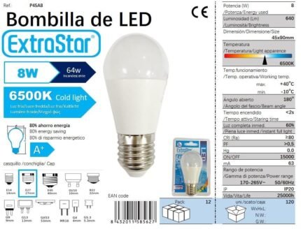 ΛΑΜΠΤΗΡΑΣ LED 8W E27 COLD LIGHT