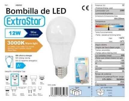 ΛΑΜΠΤΗΡΑΣ LED 12W E27 WARM LIGHT