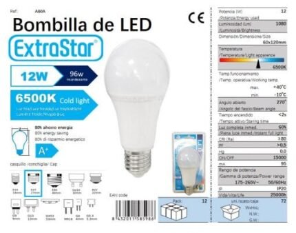 ΛΑΜΠΤΗΡΑΣ LED 12W E27 COLD LIGHT