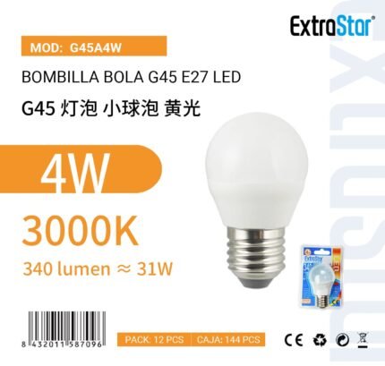 ΛΑΜΠΤΗΡΑΣ LED 4W E27 WARM LIGHT