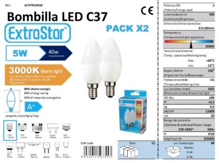 ΛΑΜΠΤΗΡΑΣ LED 5W E14 WARM LIGHT