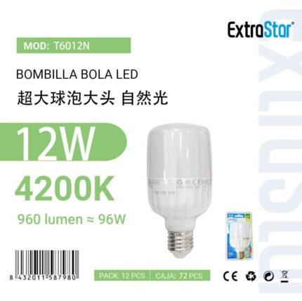 ΛΑΜΠΕΣ LED ΓΙΑ ΝΤΟΥΙ E27 12W 4200K