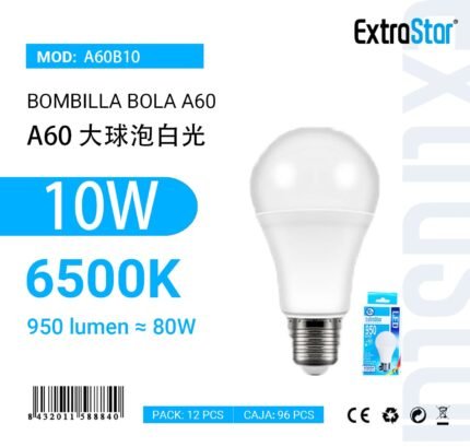 ΛΑΜΠΕΣ LED ΣΦΑΙΡΙΚΗ ΓΙΑ ΝΤΟΥΙ E27 10W 6500K