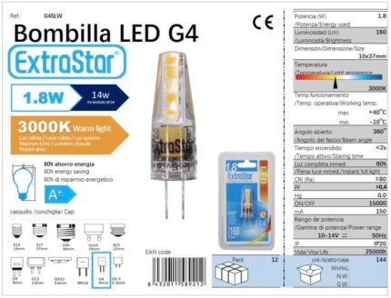 ΛΑΜΠΤΗΡΑΣ LED 14W G4 WARM LIGHT