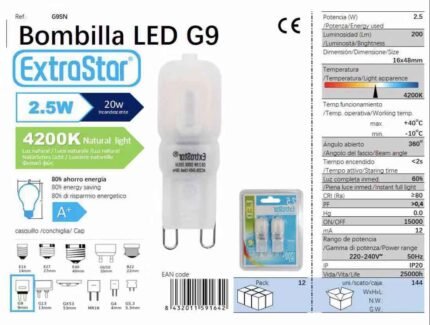 ΛΑΜΠΤΗΡΑΣ LED 2.5W G9 NATURAL LIGHT