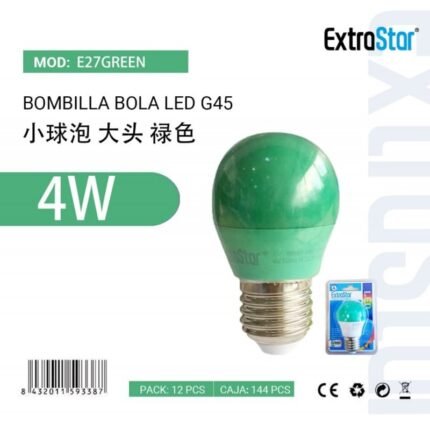 ΛΑΜΠΤΗΡΑΣ LED 4W E27 ΠΡΑΣΙΝΟ ΦΩΣ