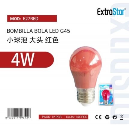 ΛΑΜΠΤΗΡΑΣ LED 4W E27 ΚΟΚΚΙΝΟ ΦΩΣ