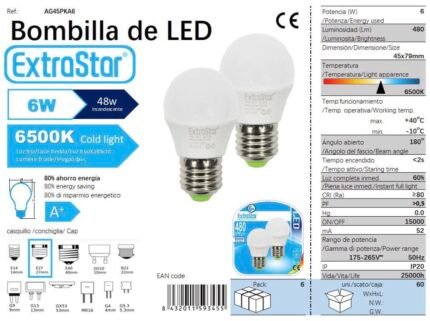 ΛΑΜΠΤΗΡΑΣ LED 6W E27 COLD LIGHT