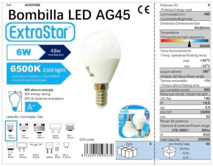 ΛΑΜΠΤΗΡΑΣ LED 6W E14 COLD LIGHT