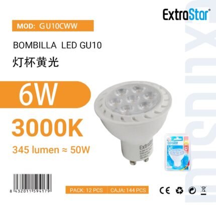 ΛΑΜΠΕΣ LED ΣΠΟΤ ΓΙΑ ΝΤΟΥΙ GU10 5.5W 3000K