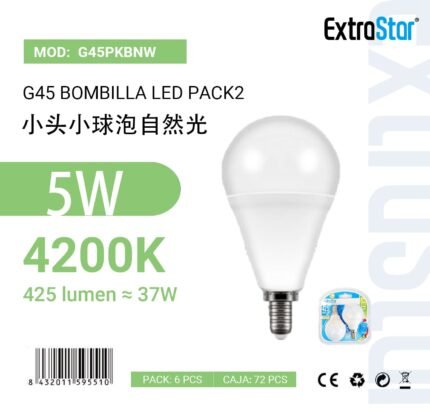 ΛΑΜΠΕΣ LED ΣΦΑΙΡΙΚΗ ΓΙΑ ΝΤΟΥΙ E14 5W 4200K
