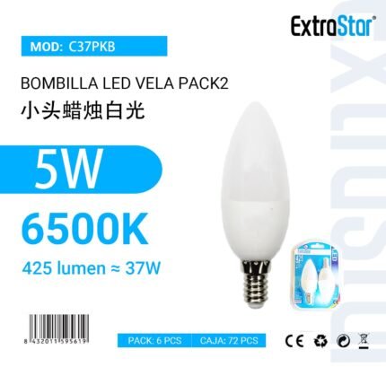 ΛΑΜΠΕΣ LED ΚΕΡΙ ΓΙΑ ΝΤΟΥΙ E14 5W 6500K