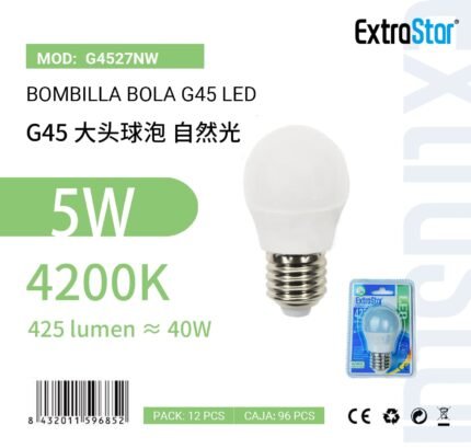ΛΑΜΠΤΗΡΑΣ LED 5W E27 NATURAL LIGHT