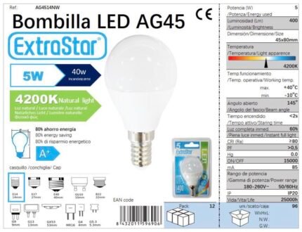 ΛΑΜΠΤΗΡΑΣ LED 5W E14 NATURAL LIGHT
