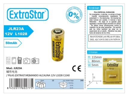ΑΛΚΑΛΙΚΕΣ ΜΠΑΤΑΡΙΕΣ A23 LR23A 12V 1PC