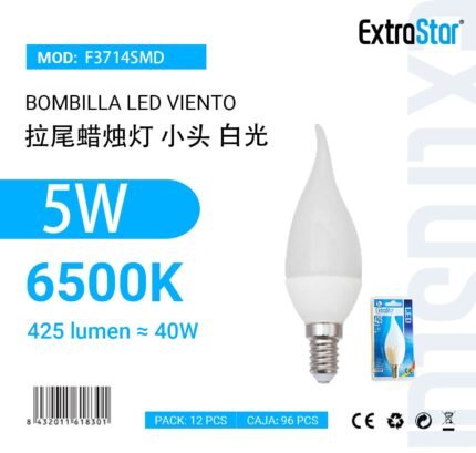 ΛΑΜΠΕΣ LED ΚΕΡΙ ΓΙΑ ΝΤΟΥΙ E14 5W 6500K