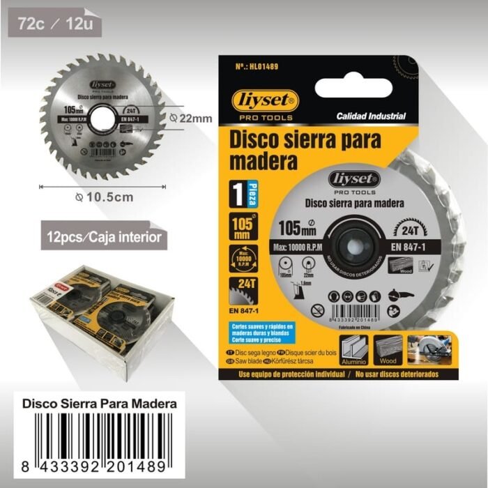 DISCO SIERRA PARA MADERA 1PCS/TCT105MM 24T - Image 1