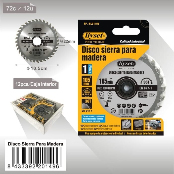 DISCO SIERRA PARA MADERA 1PCS/TCT105MM 36T - Image 1