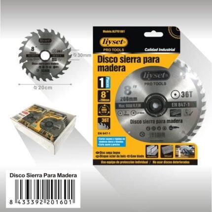 DISCO SIERRA PARA MADERA 1PCS/TCT200MM 36T