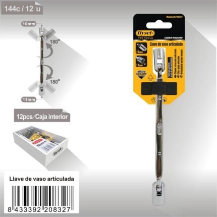 LLAVE DE VASO ARTICULADA CRV10X11MM/196MM