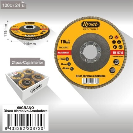 DISCO ABRASIVO AMOLADORA 115MM P60(24 ）