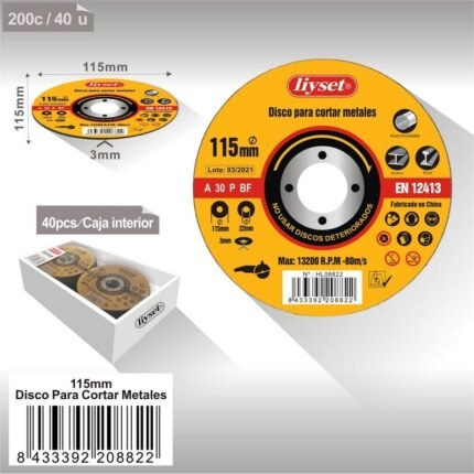 DISCO PARA CORTAR METALES 115X3X22 (40