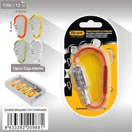 CANDADO MOSQUETON CON COMBINACION 494MM