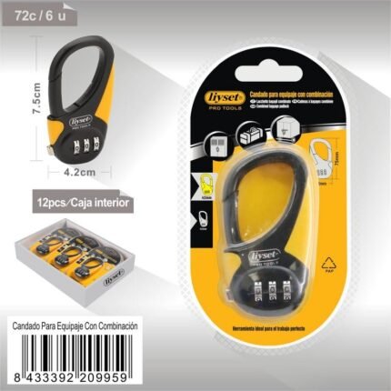 CANDADO PARA EQUIPAJE CON COMBINACION 805442MM