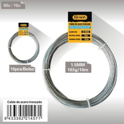 CABLE DE ACERO TRENZADO 1.5MM/103G10