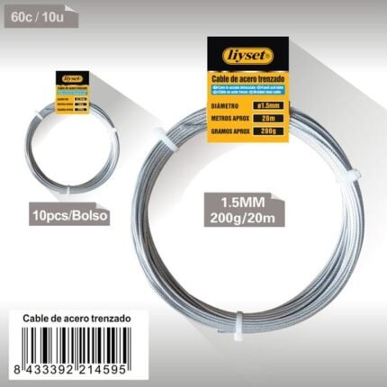 CABLE DE ACERO TRENZADO 1.5MM/200G20