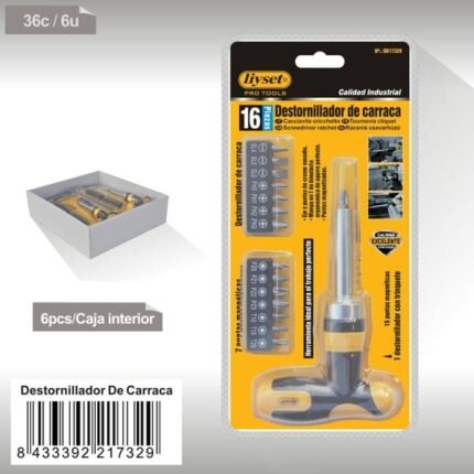 DESTORNILLADOR CON TRINQUETE 16PCS543