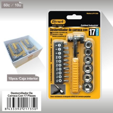 DESTORNILLADOR DE CARRACA CON 17 PIEZAS 17PCS